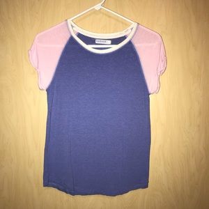 Garage blue and pink baseball tee